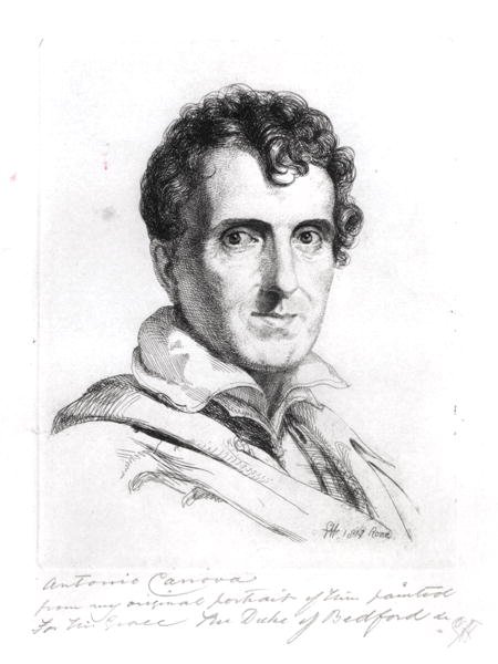 एंटोनियो कैनोवा का पोर्ट्रेट (1757-1822) 1817 (उत्कीर्णन) (बी/डब्ल्यू फोटो) द्वारा जॉर्ज (बाद) हैटर