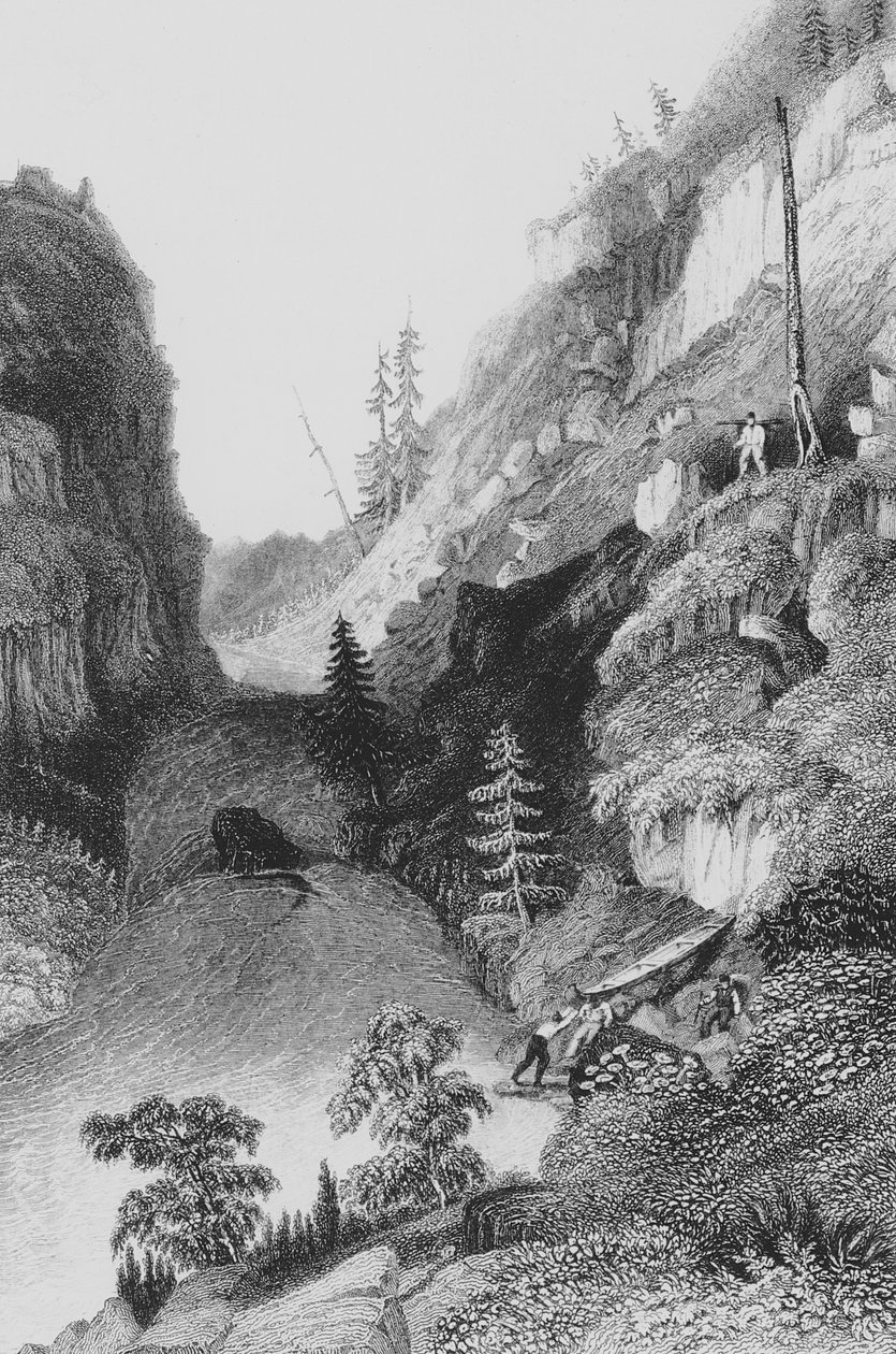 1836 में होराफ्रॉस्ट नदी में पोर्टेज द्वारा जॉर्ज बैक