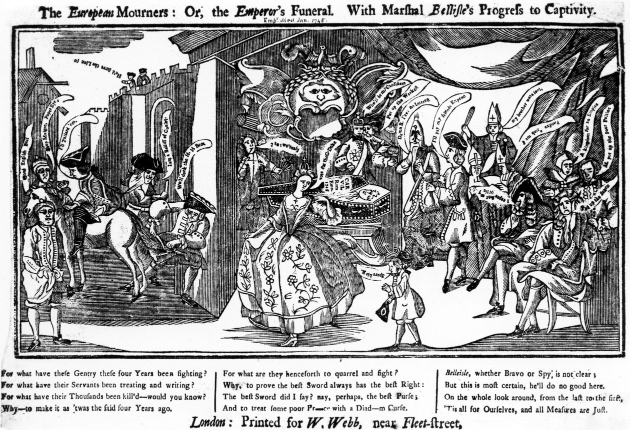 बेलेरिसल की प्रगति के साथ यूरोपीय शोकसभा, या सम्राट का अंतिम संस्कार, 1745 द्वारा जार्ज बिचम