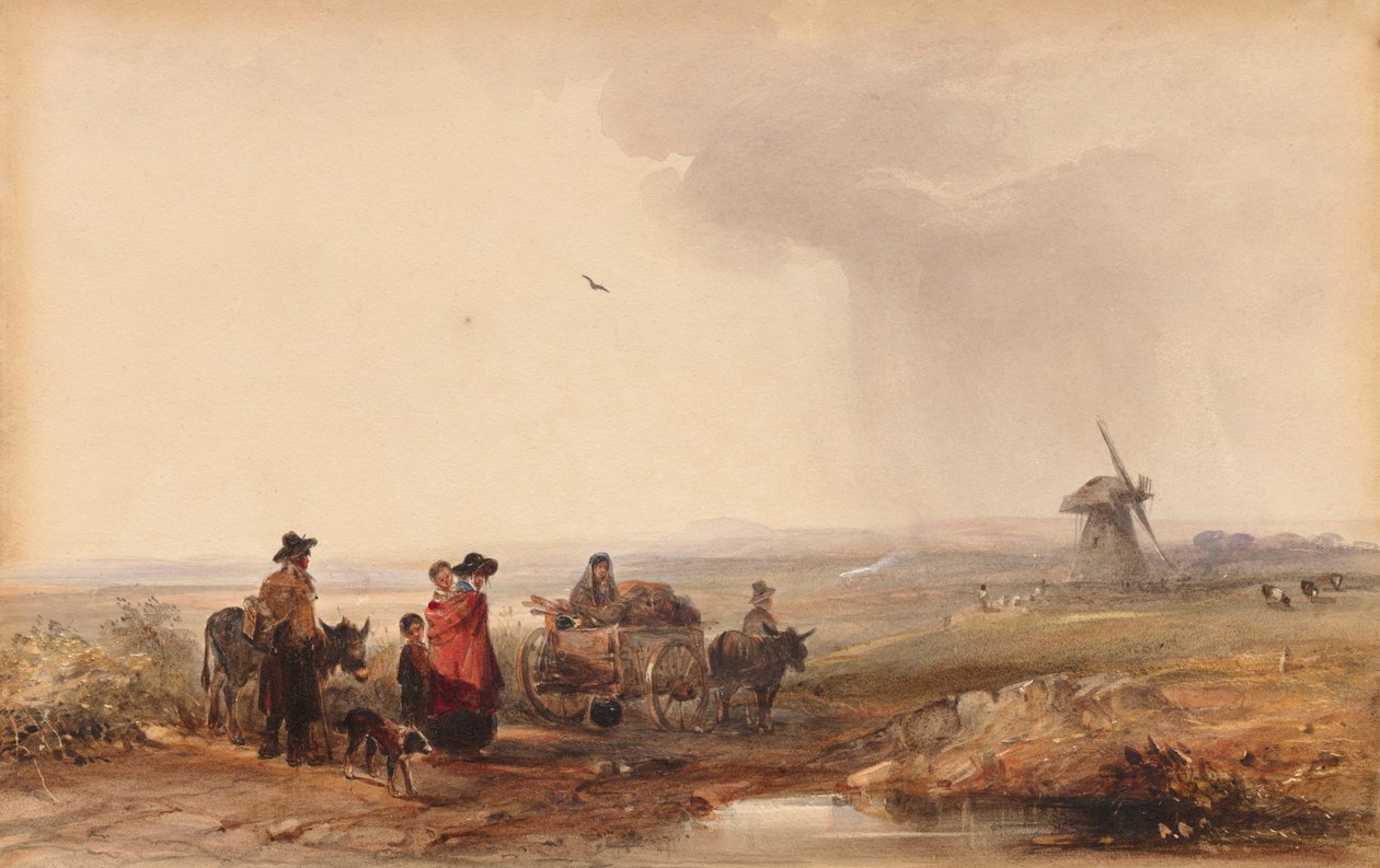 जिप्सी कैंप, हॉलैंड, 1800s। द्वारा जॉर्ज ब्रायंट कैंपियन