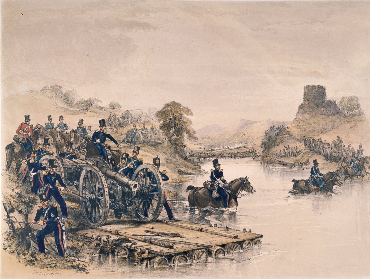  रॉयल आर्टिलरी , नदी पार, 1854 के लगभग द्वारा जॉर्ज ब्रायंट कैंपियन