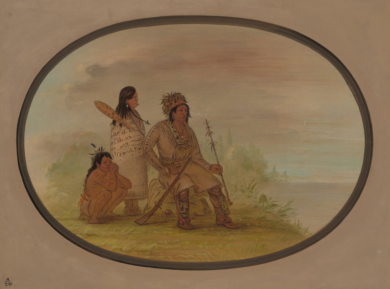 एक पुराना नायस भारतीय, उनकी पोती और एक लड़का, 18551869। द्वारा जॉर्ज कैटलिन
