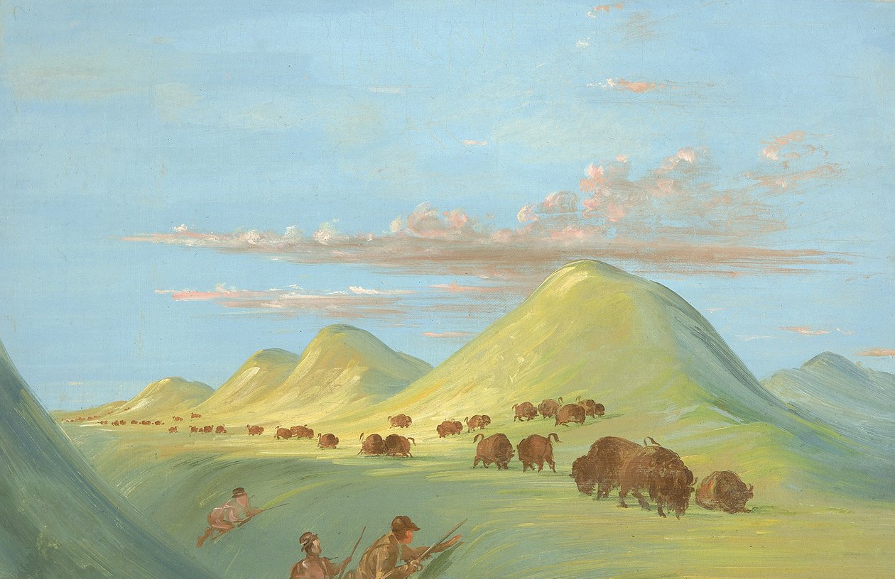 बैटिस्ट, बोगर्ड, और मैं मिसौरी में बफ़ेलो के पास जाते हुए, 1837-1839। द्वारा जॉर्ज कैटलिन