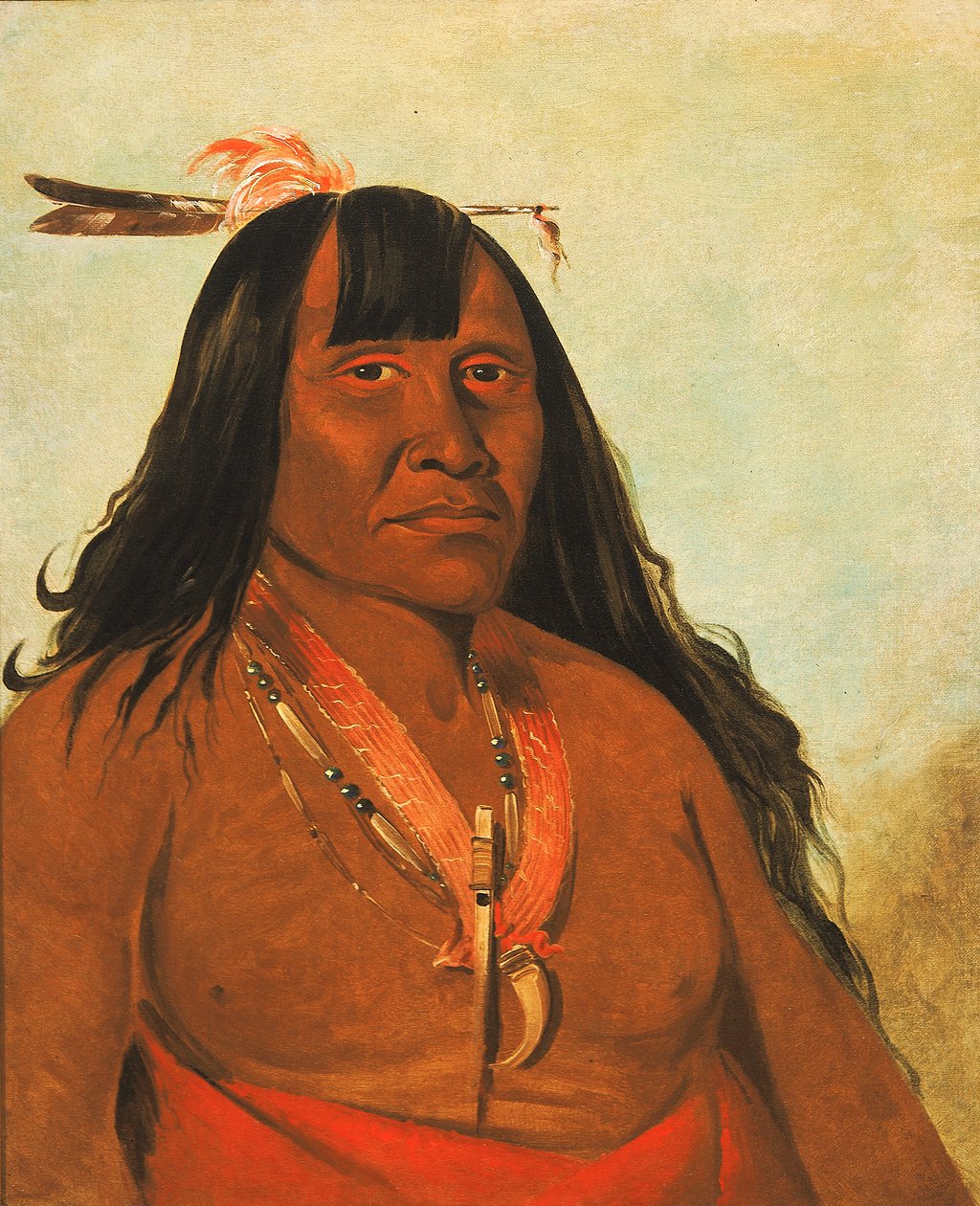 बॉन-सोन-जी, न्यू फायर, टू बैंड चीफ, 1834। द्वारा जॉर्ज कैटलिन