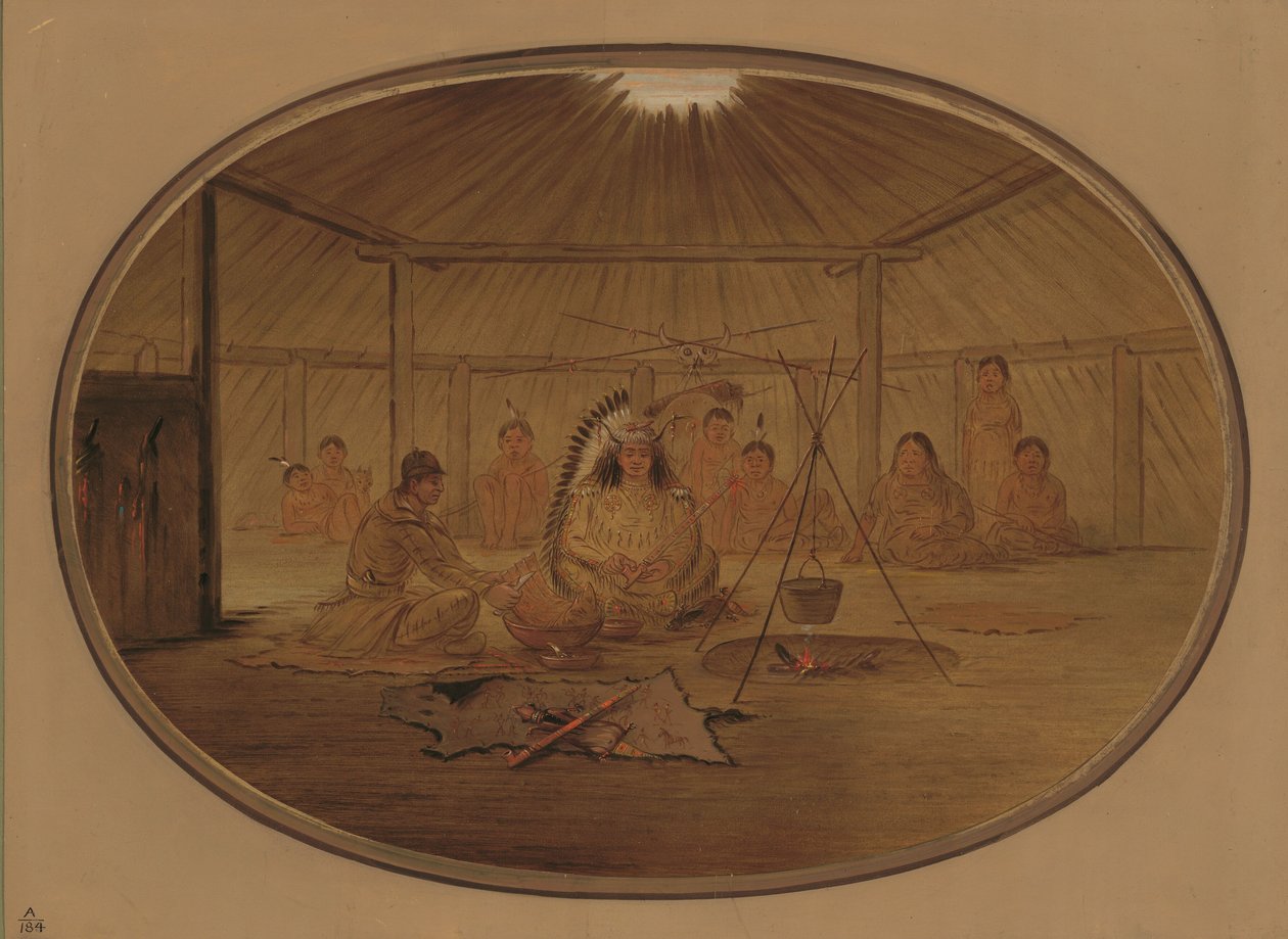 मंडन प्रमुख, 18611869 द्वारा कैटलिन दावत। द्वारा जॉर्ज कैटलिन