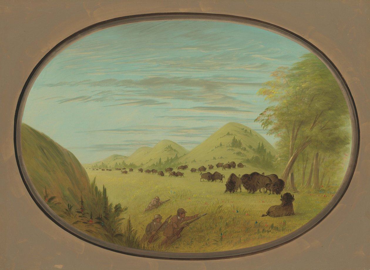 कैटलिन और दो साथी शूटिंग भैंस, 18611869। द्वारा जॉर्ज कैटलिन