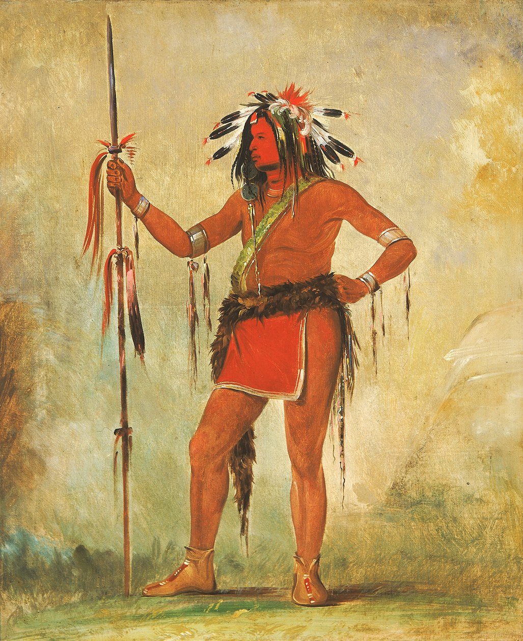 कह-बी-मुब-बी, वह जो हर जगह बैठता है, एक बहादुर, 1835। द्वारा जॉर्ज कैटलिन