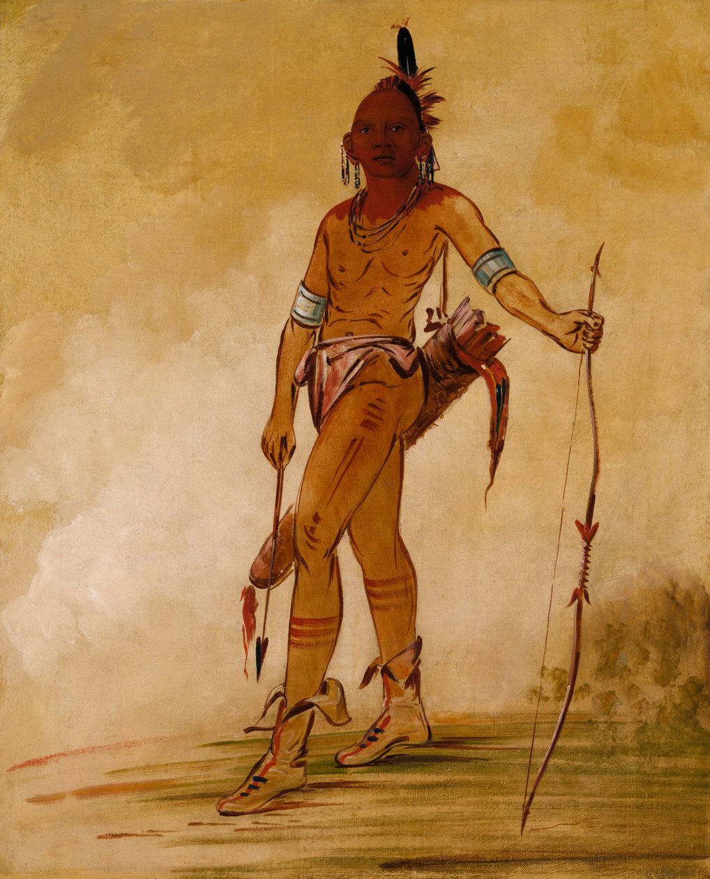 काह-गा-शिन-गा, लिटिल चीफ, 1834। द्वारा जॉर्ज कैटलिन