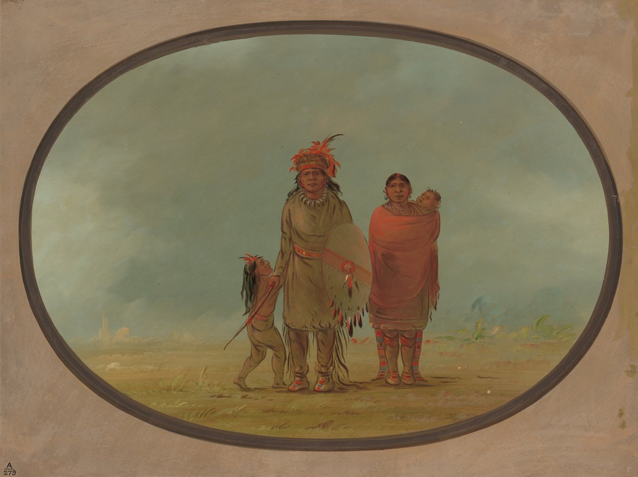 कॉपर चीफ, उनकी पत्नी और बच्चे, 18551869। द्वारा जॉर्ज कैटलिन