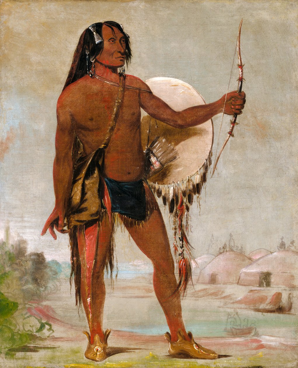 ई-ए-चिन-चे-ए, रेड थंडर, ब्लैक मोकासिन का बेटा, 1832। द्वारा जॉर्ज कैटलिन
