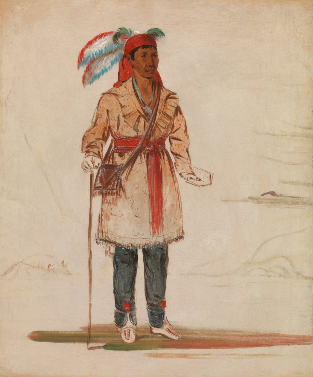 ई-तो-ओ-कौम, नदी के दोनों किनारे, जनजाति के मुखिया, 1836। द्वारा जॉर्ज कैटलिन
