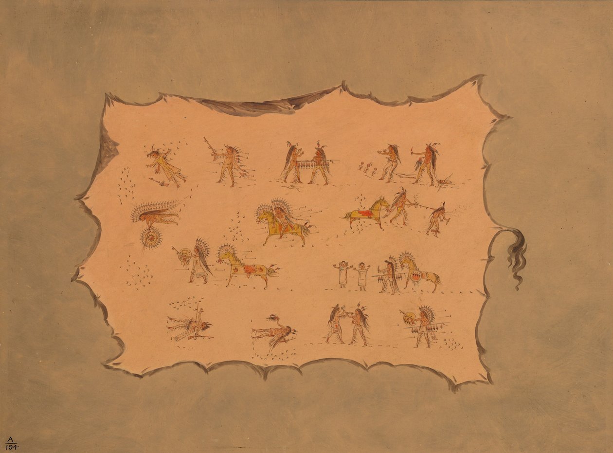 मह-तो-तो-पा के बागे की प्रतिकृति - मंडन, 18611869। द्वारा जॉर्ज कैटलिन