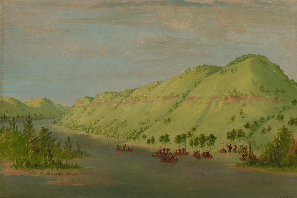 ला सल्ले में शामिल होने के लिए मिसिसिपी छोड़कर फादर हेन्नेपिन। 8 मई, 1680, 18471848। द्वारा जॉर्ज कैटलिन