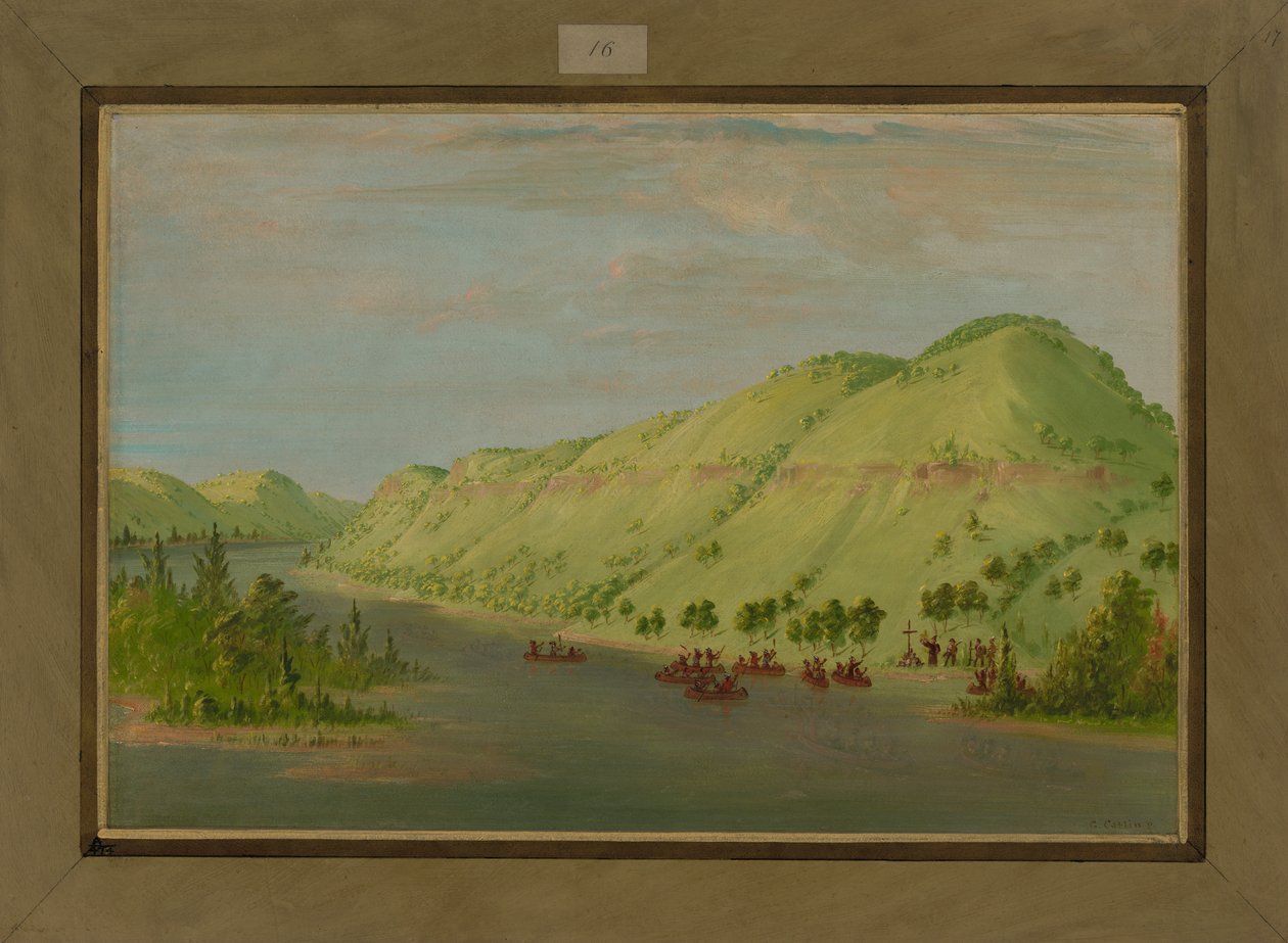 फादर हेन्नेपिन मिस लाले को ज्वाइन करने के लिए मिसिसिपी छोड़कर, 8 मई 1680, 1847-48 द्वारा जॉर्ज कैटलिन