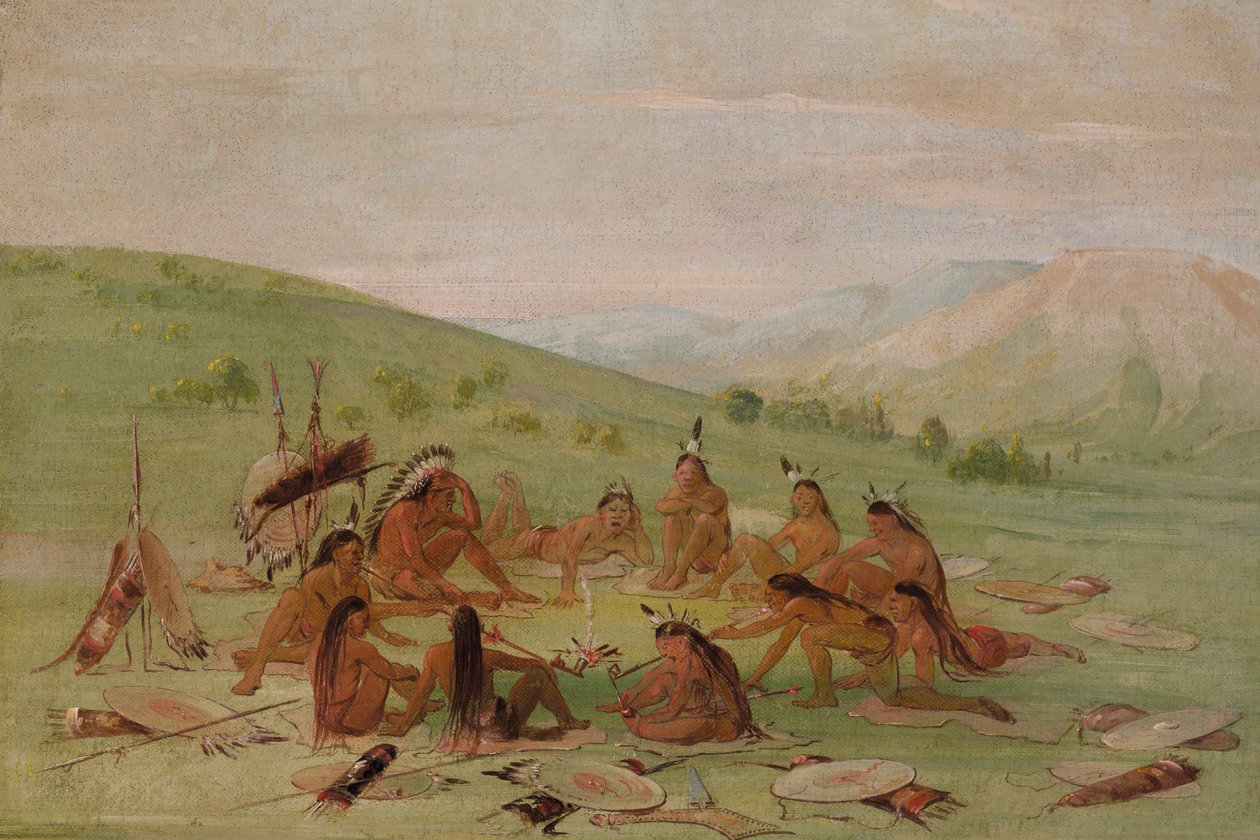 फुट वॉर पार्टी इन काउंसिल, मंडन, 1835-1837। द्वारा जॉर्ज कैटलिन