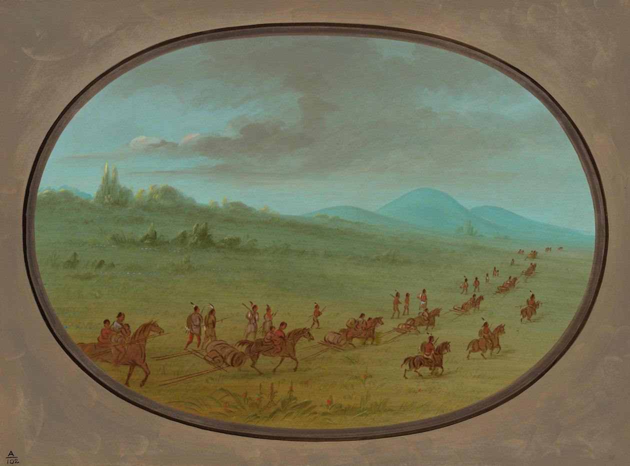 हैल्सी ब्लफ - सिओक्स इंडियन्स ऑन द मार्च, 18611869। द्वारा जॉर्ज कैटलिन
