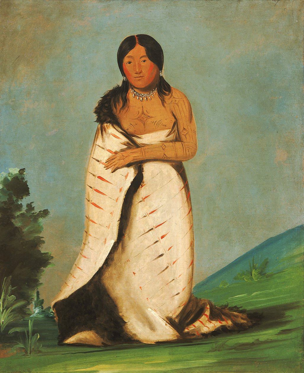 ही-लाह-डी, प्योर फाउंटेन, वाइफ ऑफ द स्मोक, 1832। द्वारा जॉर्ज कैटलिन