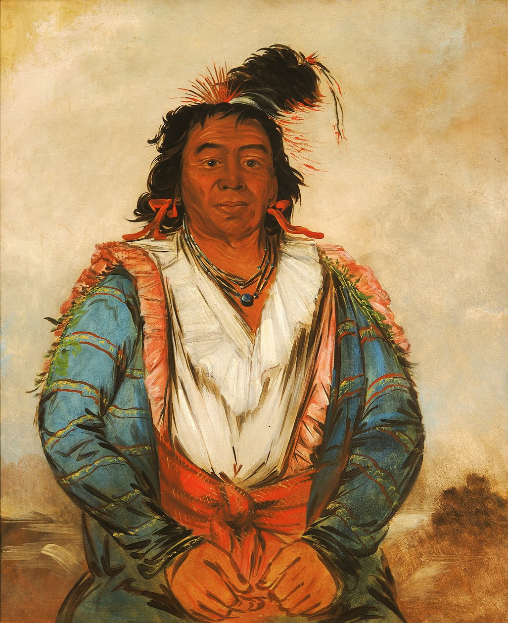 होज़-पुट-ओ-काव-जी, एक बहादुर, 1834। द्वारा जॉर्ज कैटलिन