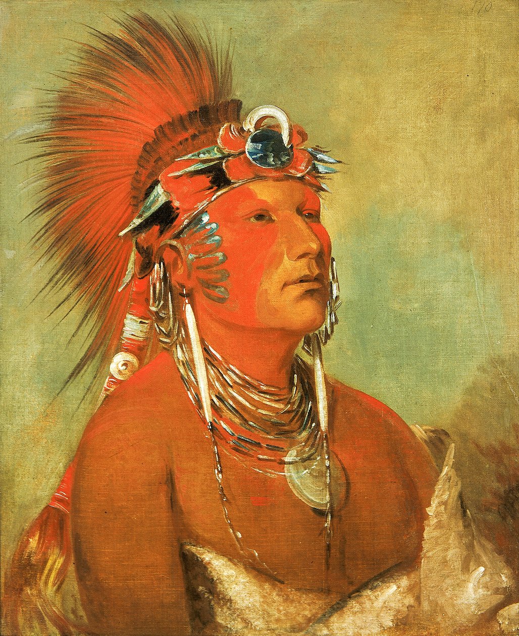 जी-हे-ओ-हो-शाह, नीचे नहीं फेंका जा सकता, एक योद्धा, 1832। द्वारा जॉर्ज कैटलिन