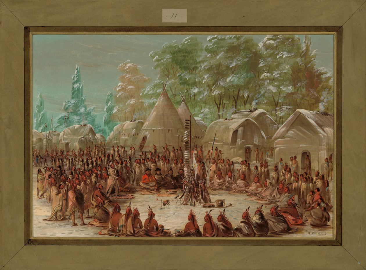 ला सेलल की पार्टी इलिनोइस विलेज में दावत दी, जनवरी 2 1680, 1847-1848 द्वारा जॉर्ज कैटलिन
