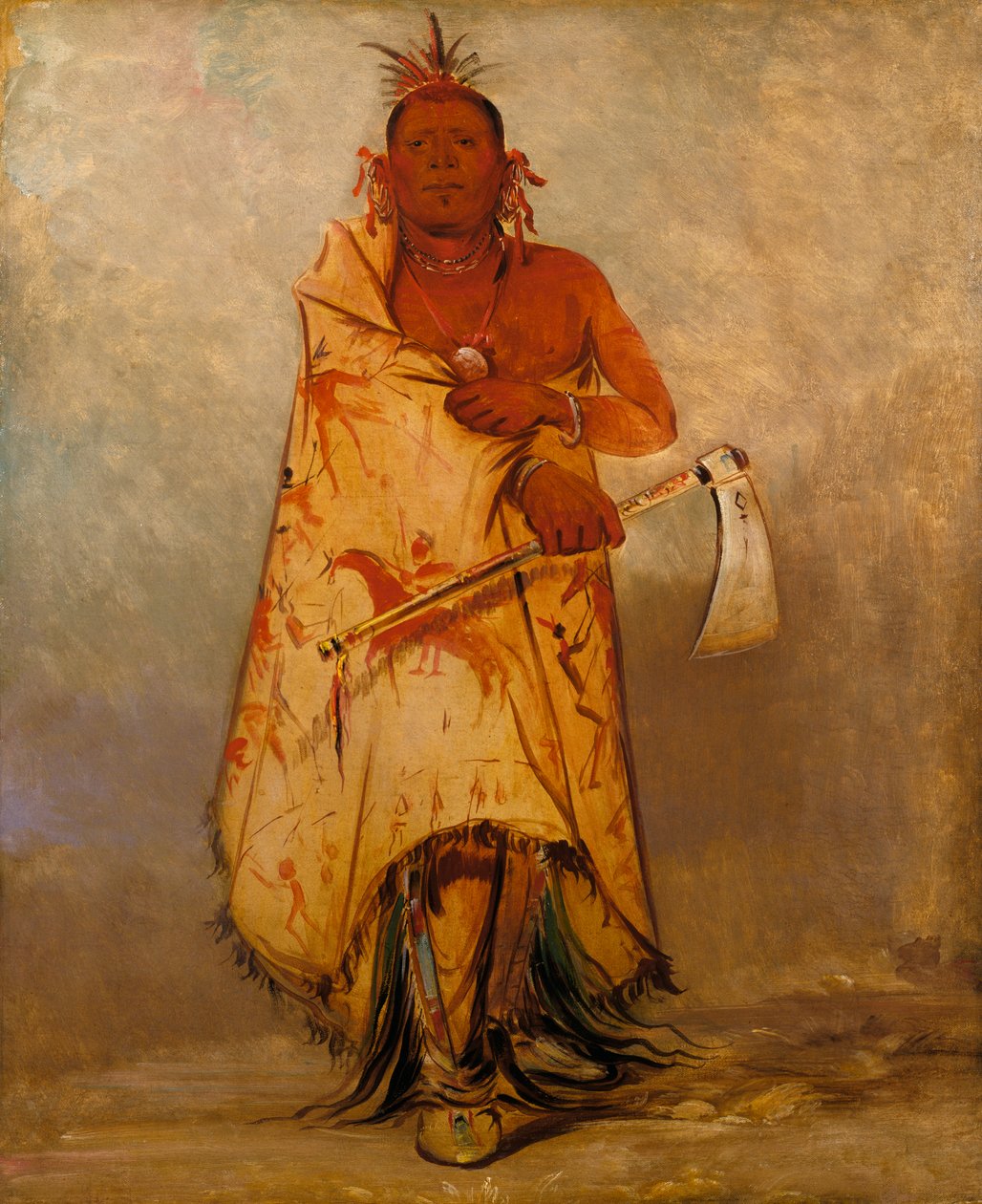 ले-शॉ-लू-लाह-ले-हू, बिग एल्क, स्किडी वुल्फ पावनी के प्रमुख, 1832। द्वारा जॉर्ज कैटलिन