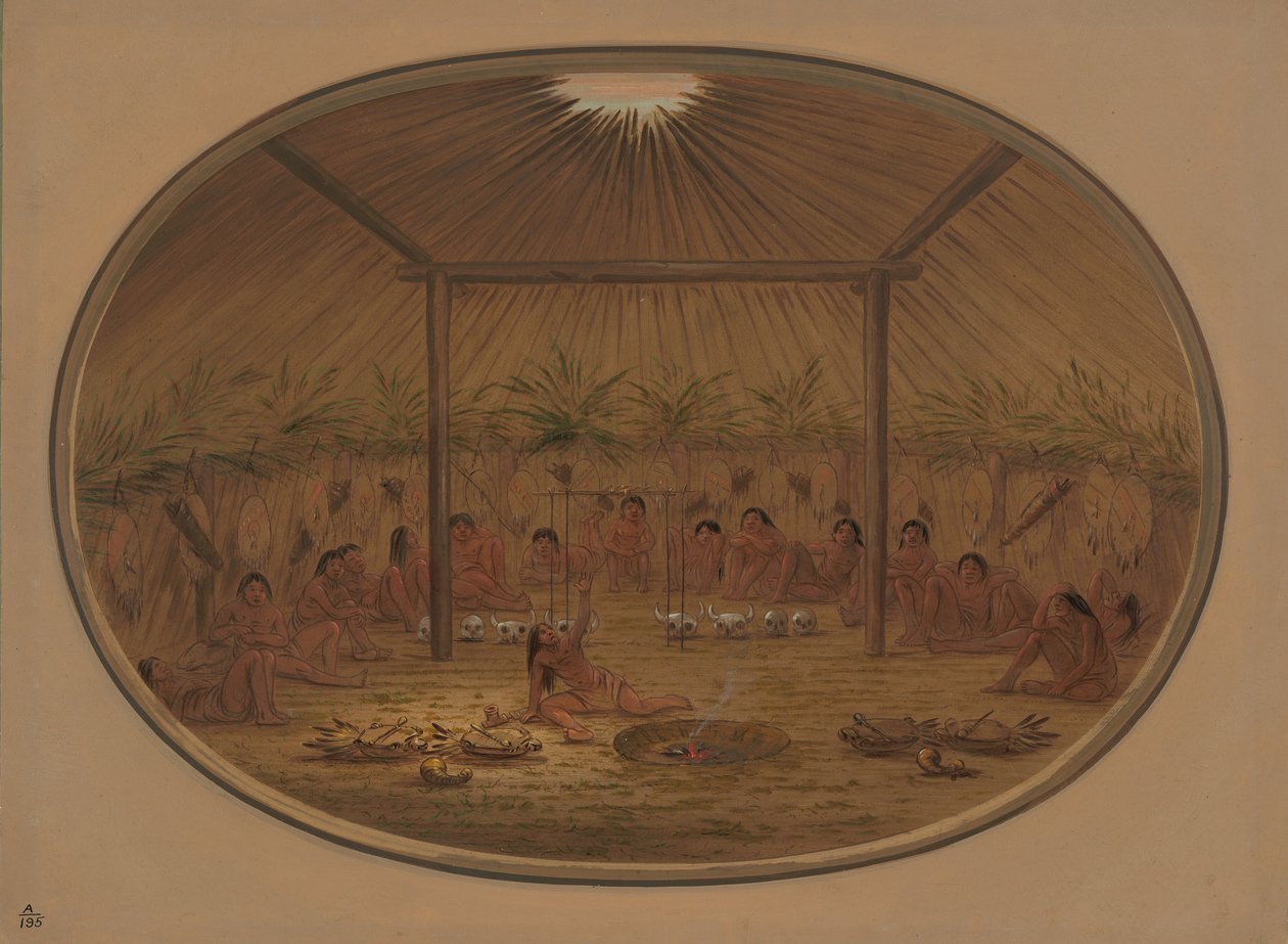 मंडन समारोह - पानी डूब जाता है, 18611869। द्वारा जॉर्ज कैटलिन