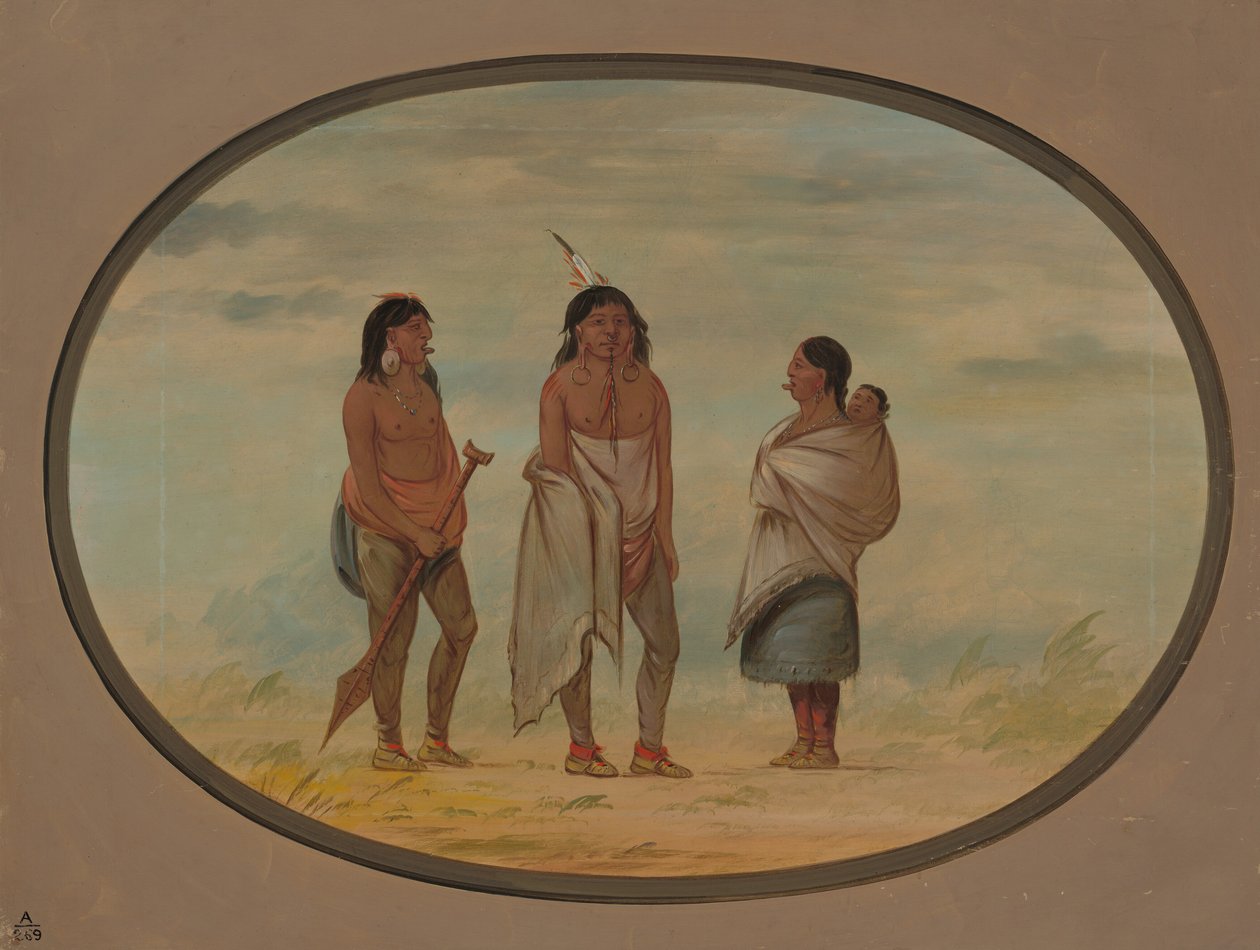 न्यास इंडियन चीफ, उनकी पत्नी और एक योद्धा, 18551869। द्वारा जॉर्ज कैटलिन