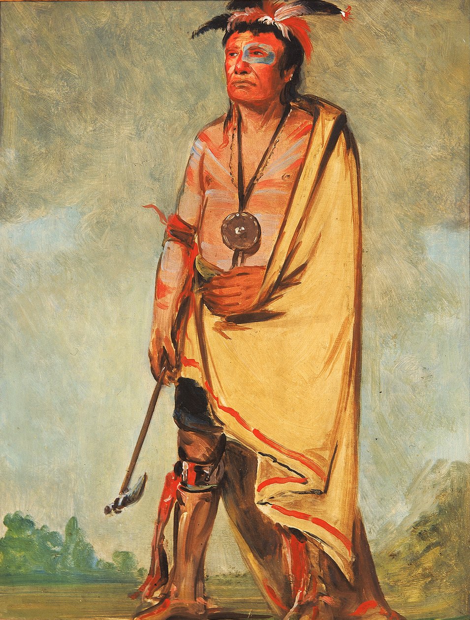 नो-अक-चू-शी-काव, हे हू ब्रेक्स द बुशेस, 1828। द्वारा जॉर्ज कैटलिन