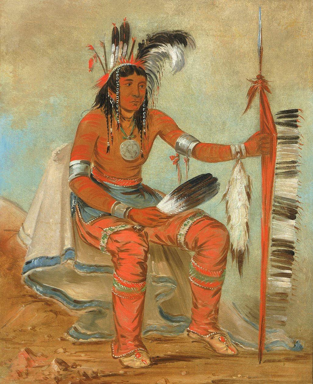 ओ'न-डेग, द क्रो, ए डैंडी, 1836। द्वारा जॉर्ज कैटलिन