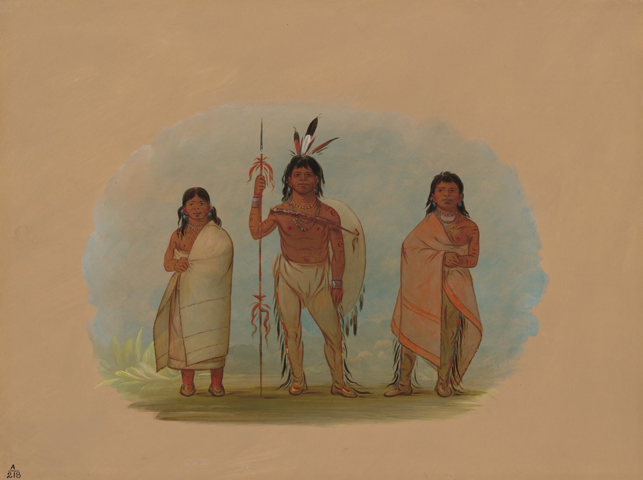 ओटोवा चीफ, उनकी पत्नी और एक योद्धा, 18611869। द्वारा जॉर्ज कैटलिन