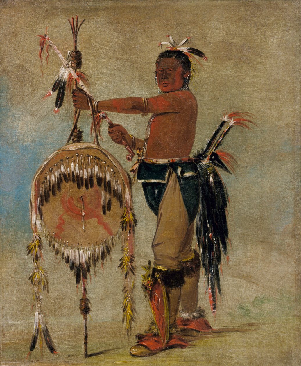 पश-ए-पा-हो, लिटिल स्टैबिंग चीफ, एक आदरणीय सौक प्रमुख, 1835। द्वारा जॉर्ज कैटलिन