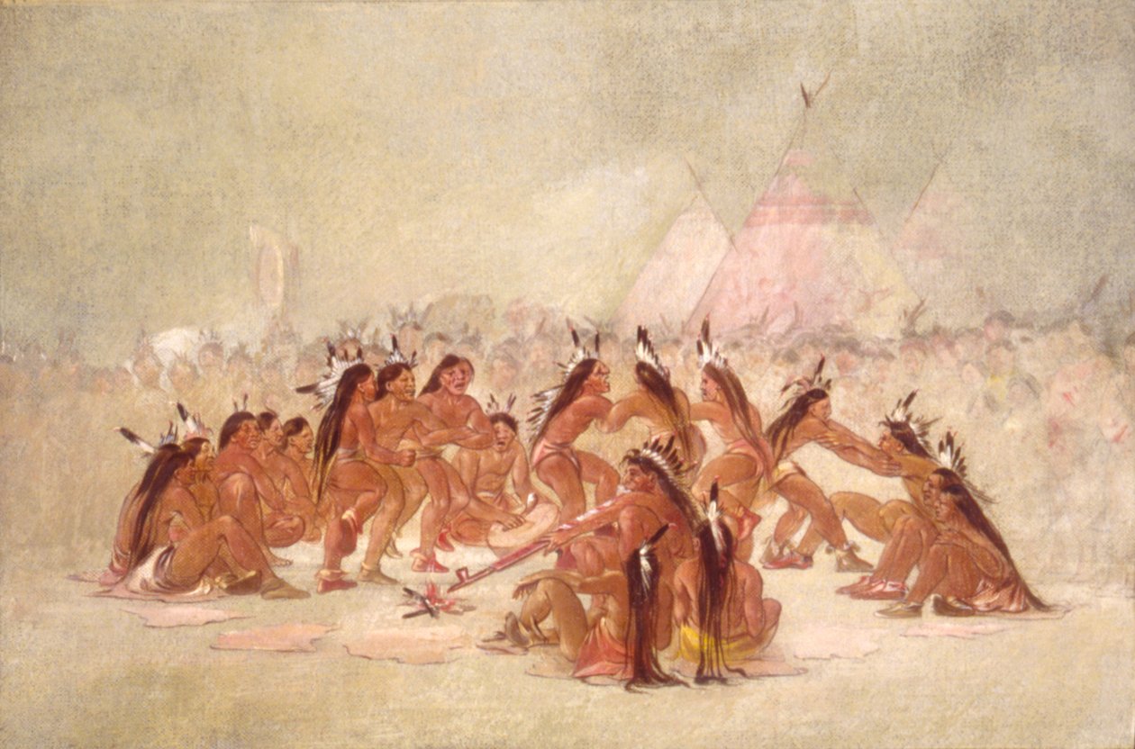 पाइप डांस, एसिनिबाइन, 1835-1837। द्वारा जॉर्ज कैटलिन