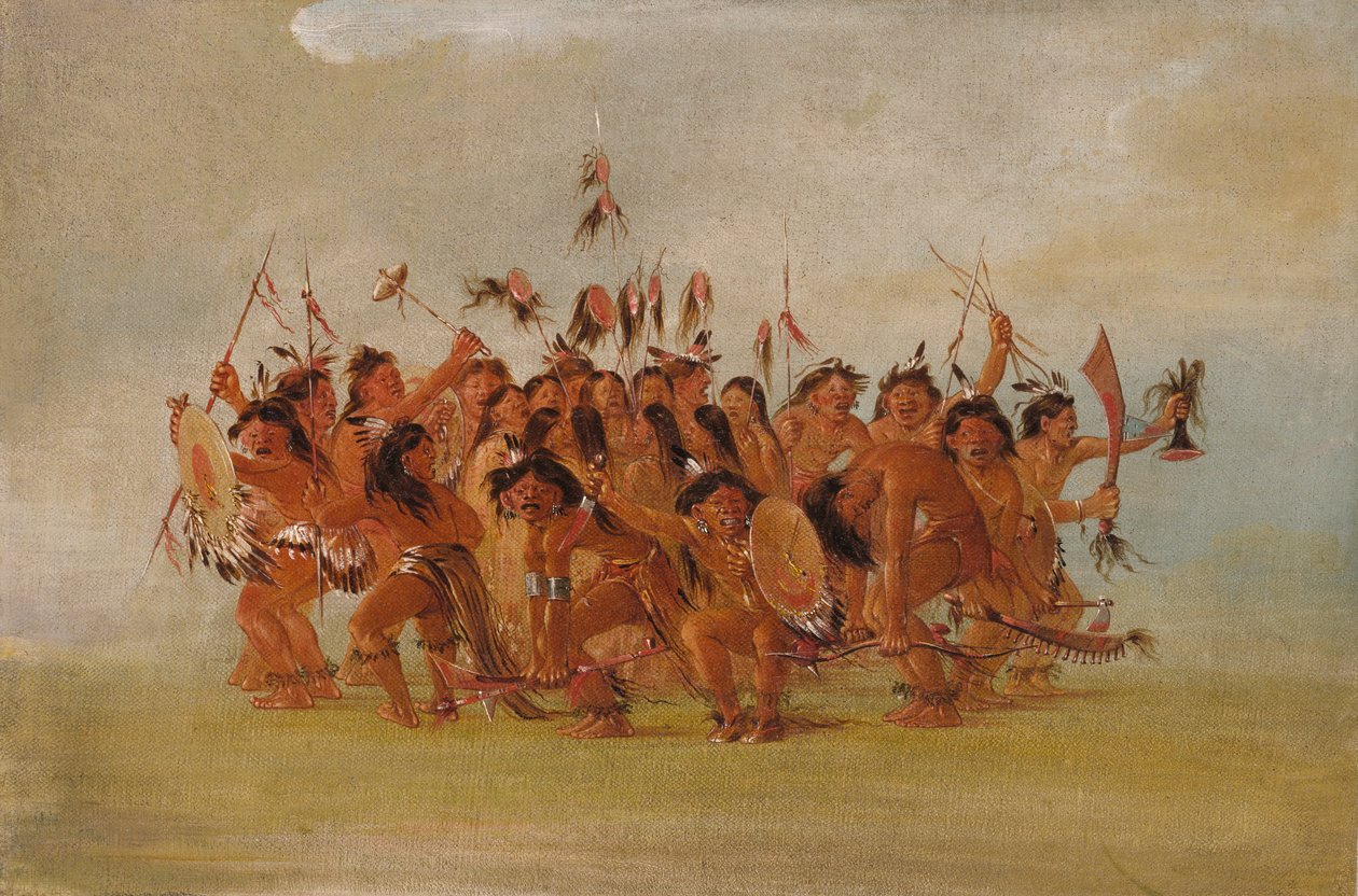 स्कैल्प डांस, माउथ ऑफ़ द टेटन रिवर, 1835-1837। द्वारा जॉर्ज कैटलिन