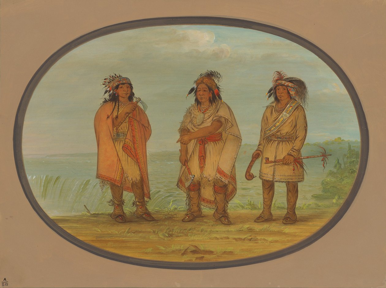 सेनेका चीफ, रेड जैकेट, दो योद्धाओं के साथ, 18611869। द्वारा जॉर्ज कैटलिन