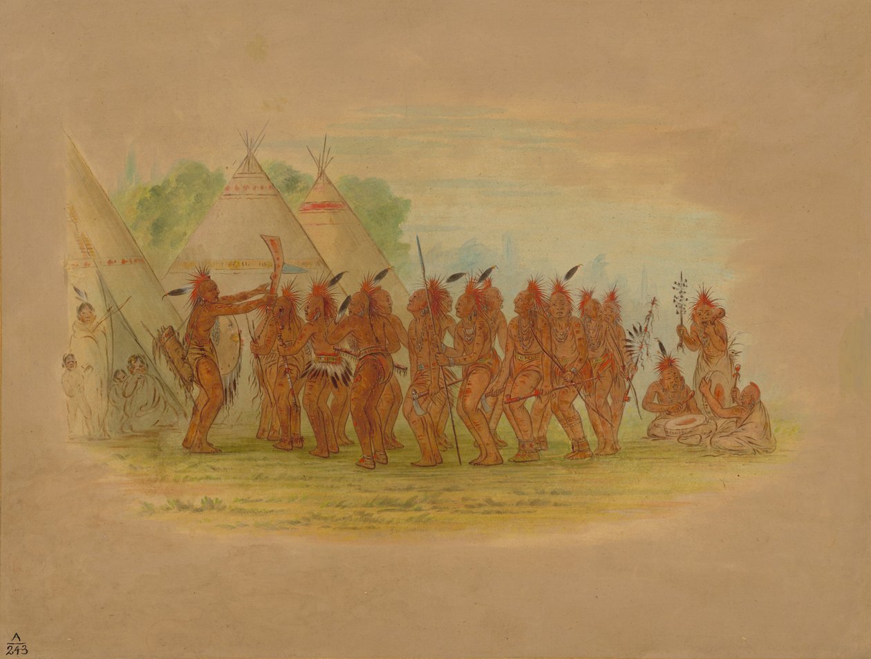 गुलामों का नृत्य - सौकी, 1861। द्वारा जॉर्ज कैटलिन