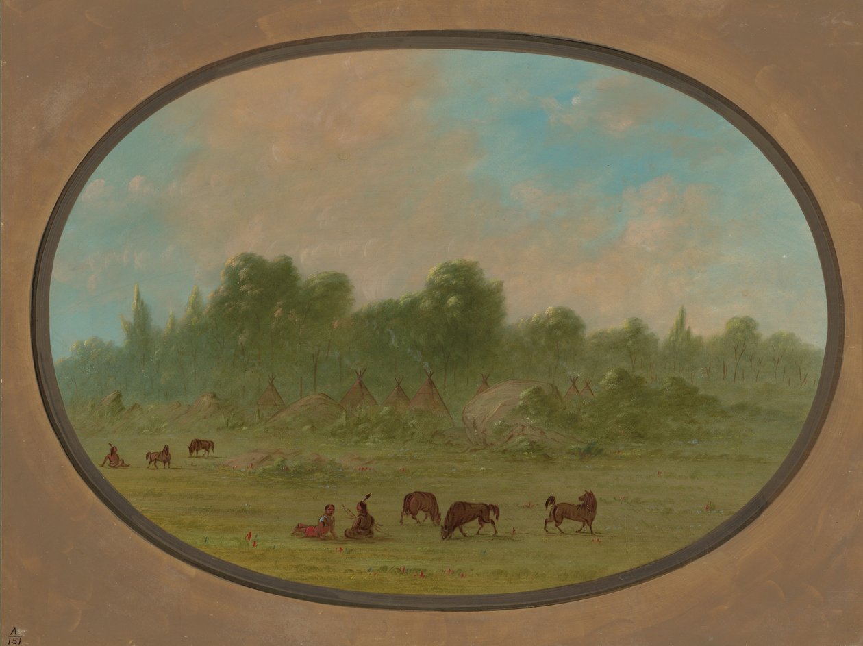 तवाहक्वेना गांव, 18611869। द्वारा जॉर्ज कैटलिन