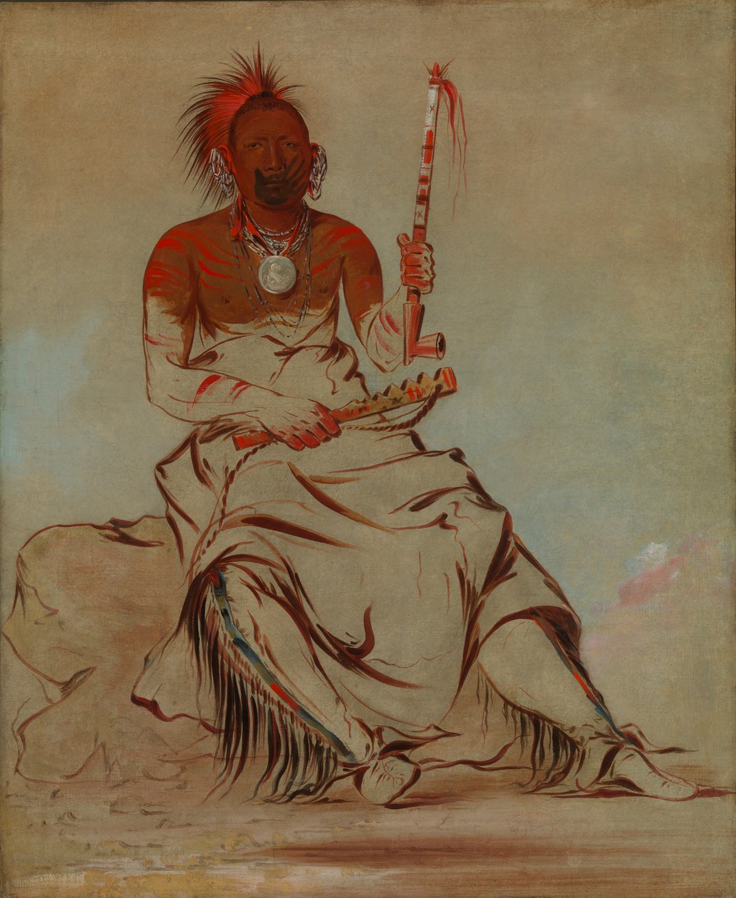 ते-आह-के-रा-ली-री-कू, द चेयेन, एक रिपब्लिकन पावनी, 1832। द्वारा जॉर्ज कैटलिन
