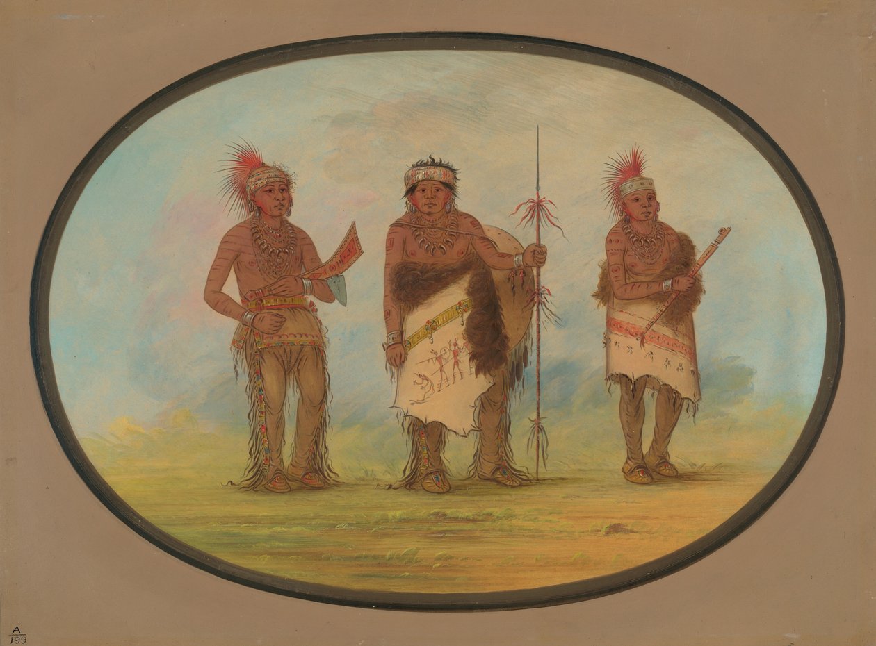तीन आयोवा इंडियंस, 18611869। द्वारा जॉर्ज कैटलिन