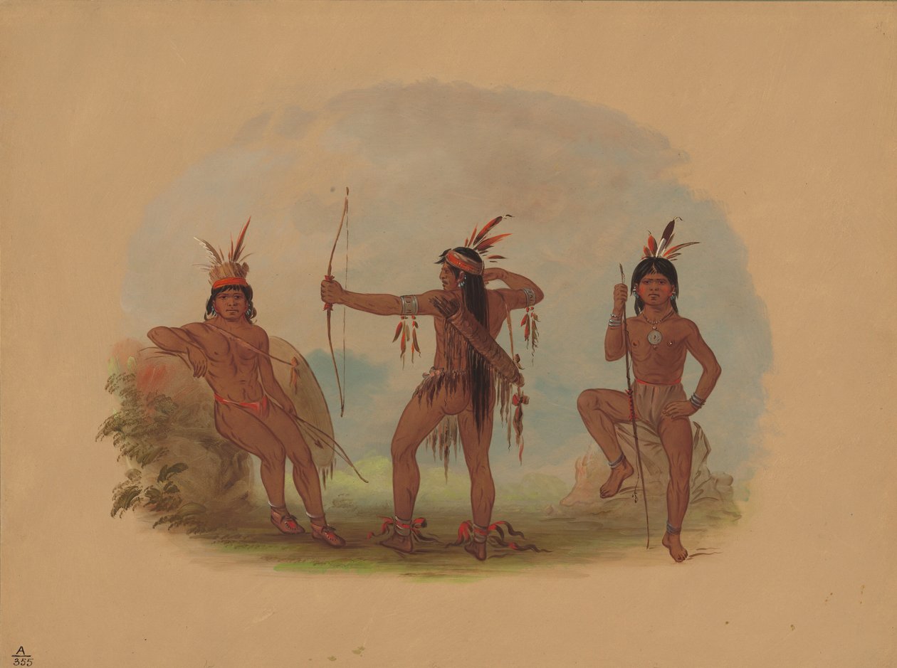 थ्री वॉयवे इंडियंस, 18541869। द्वारा जॉर्ज कैटलिन