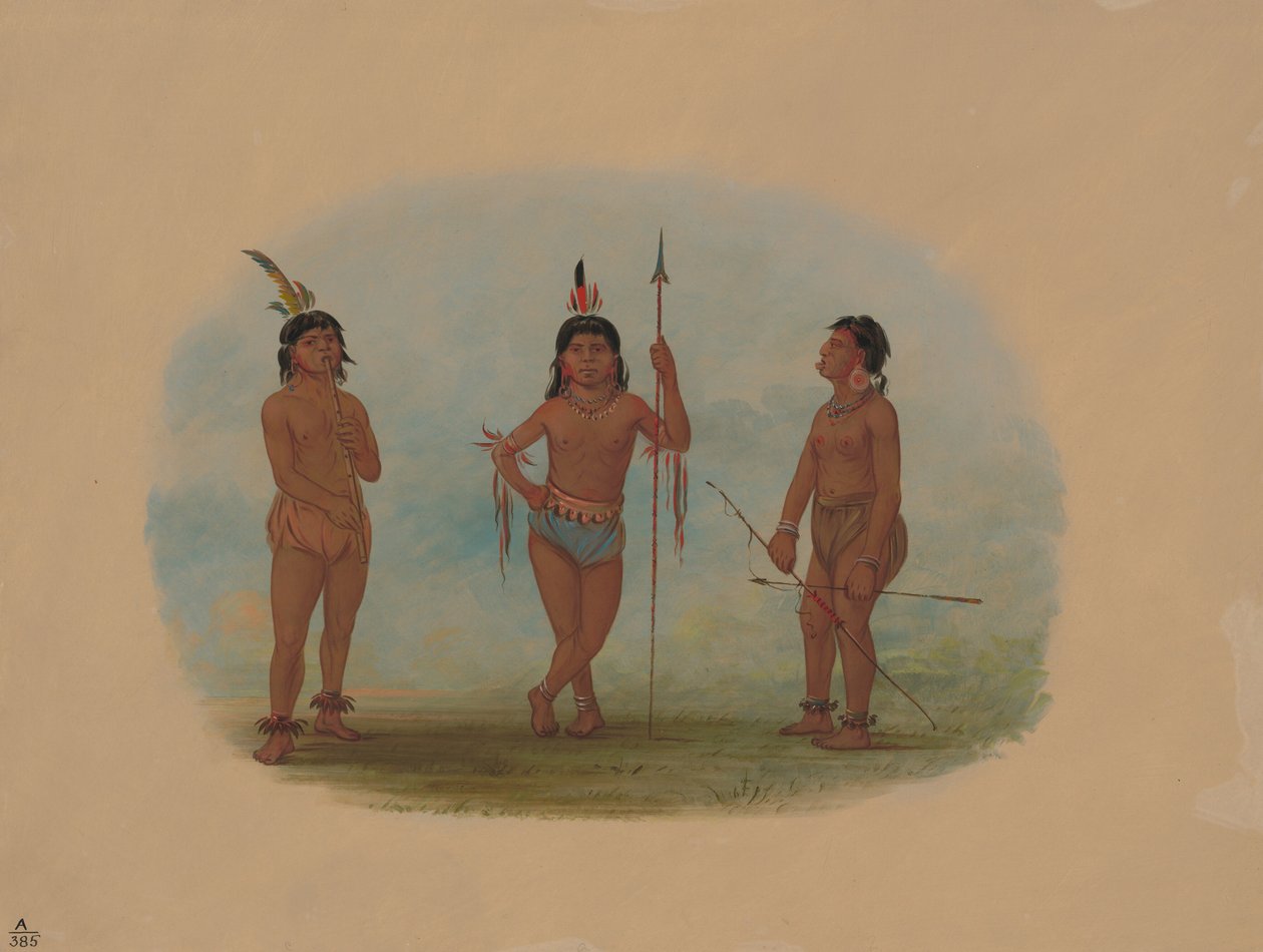 थ्री यंग टोबोस मेन, 18541869। द्वारा जॉर्ज कैटलिन