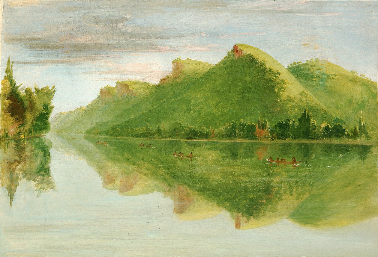 ऊपरी मिसिसिपी पर देखें, सुंदर प्रेयरी ब्लफ़्स, 1835-1836। द्वारा जॉर्ज कैटलिन