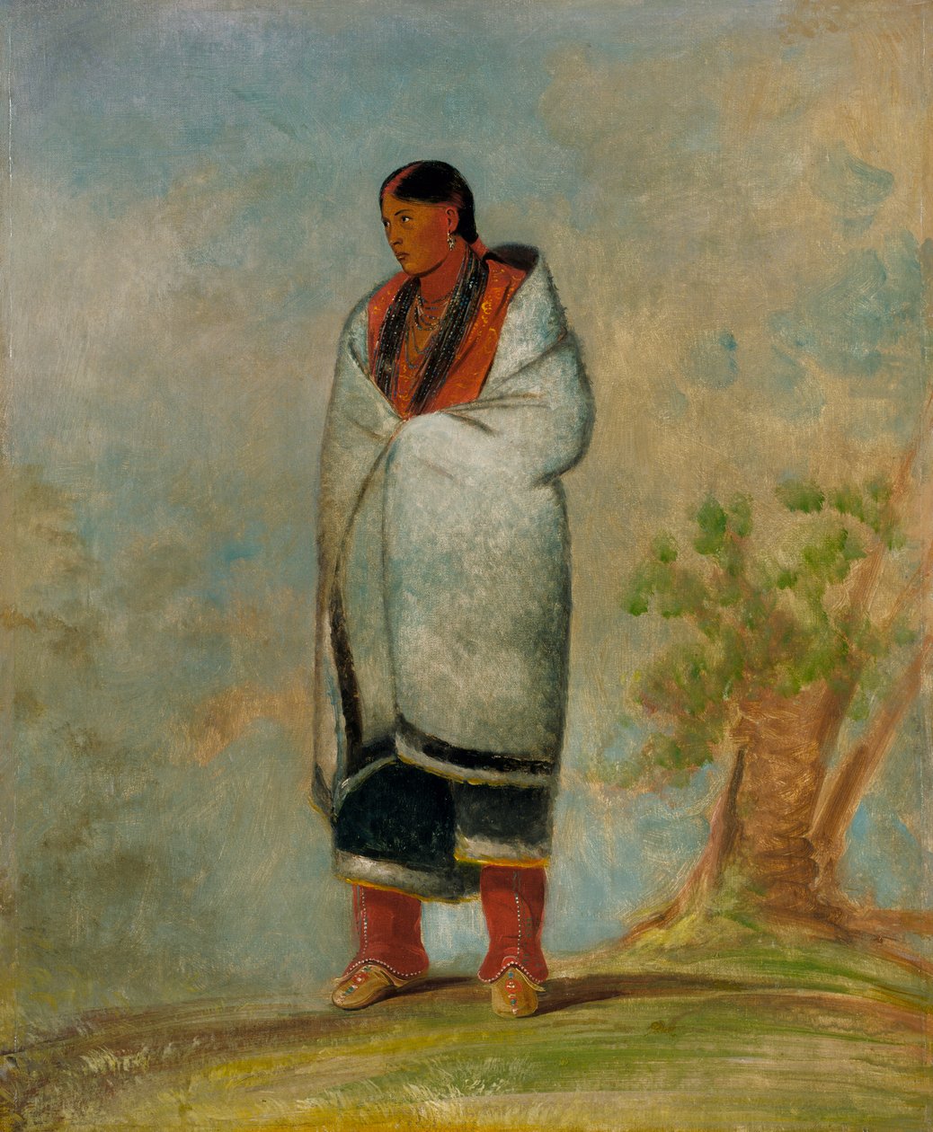 वा-क्वोथ-ए-क्वा, द बक की पत्नी, व्हेल की पत्नी, 1835। द्वारा जॉर्ज कैटलिन