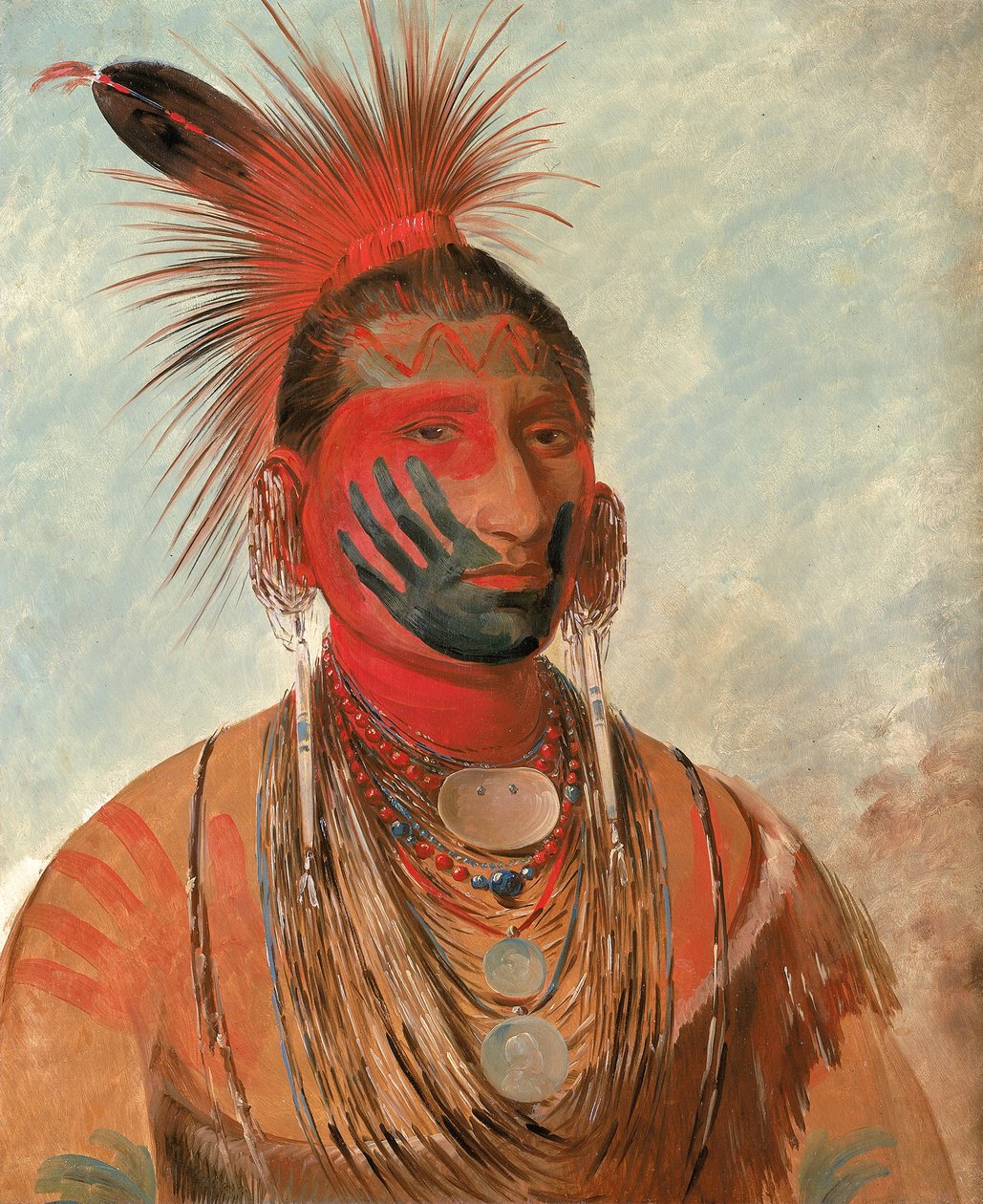 वाश-का-मोन-या, फास्ट डांसर, एक योद्धा, 1844-1845। द्वारा जॉर्ज कैटलिन