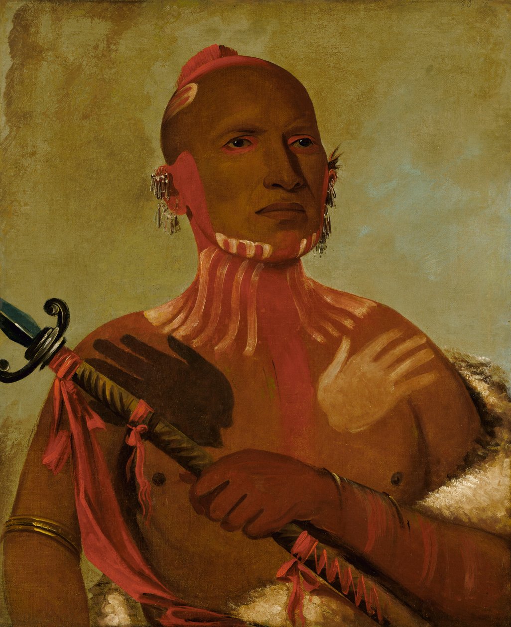 व्ही-शीट, स्टर्जन हेड, और फॉक्स वारियर, 1832। द्वारा जॉर्ज कैटलिन