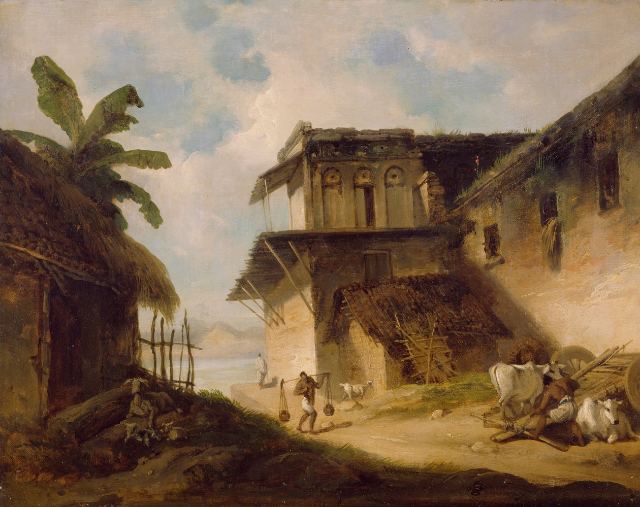 बंगाल विलेज सीन, 1819-1821 द्वारा जॉर्ज चिन्नारी
