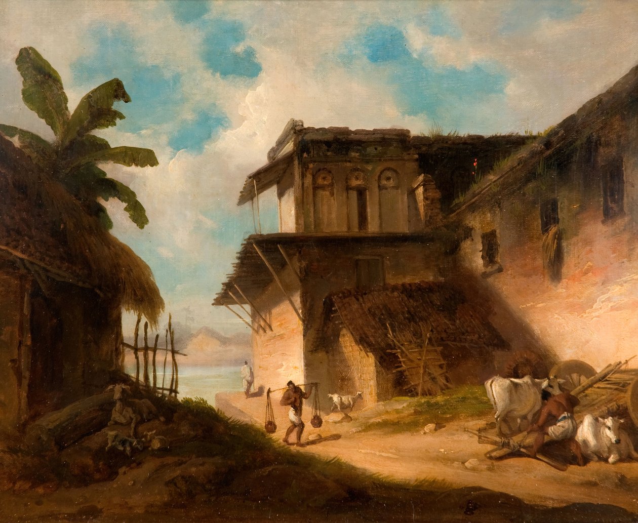 बंगाल विलेज सीन, 1821। द्वारा जॉर्ज चिन्नारी