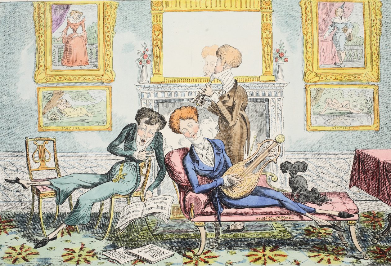 हमिंगबर्ड्स या ए डैंडी ट्रायो, पब। 1835. द्वारा जॉर्ज क्रूइशांक