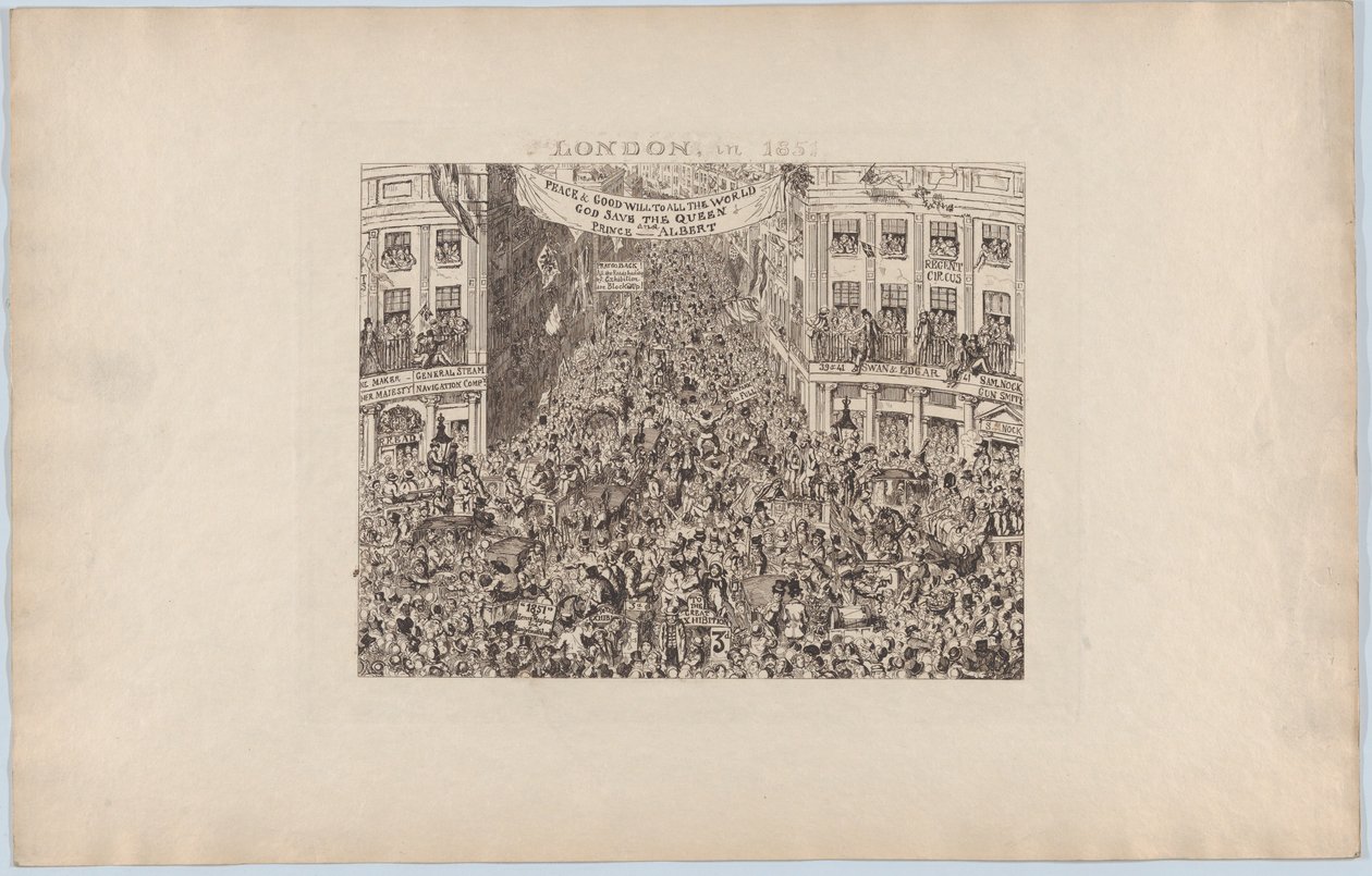 लंदन, 1851, 1851, 1851 में। द्वारा जॉर्ज क्रूइशांक