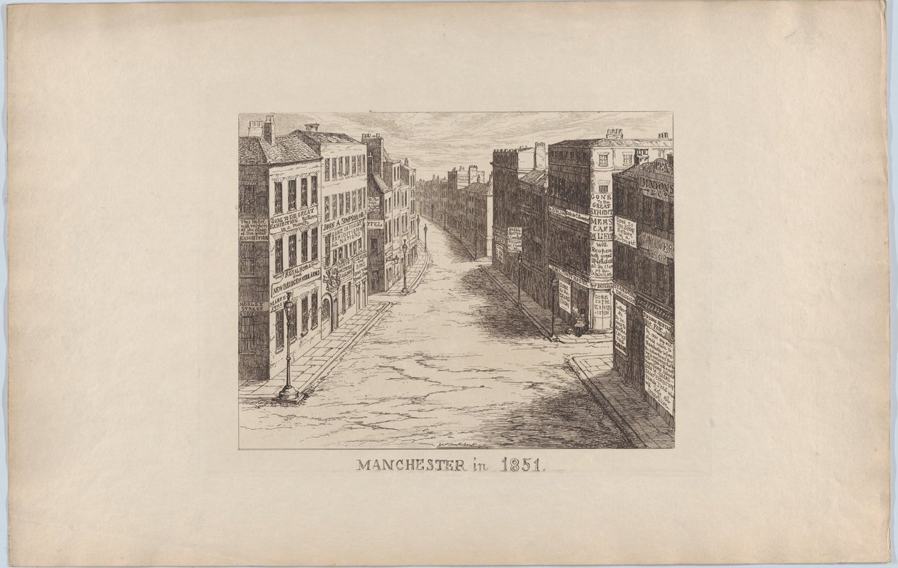 मैनचेस्टर, 1851, 1851, 1851 में। द्वारा जॉर्ज क्रूइशांक