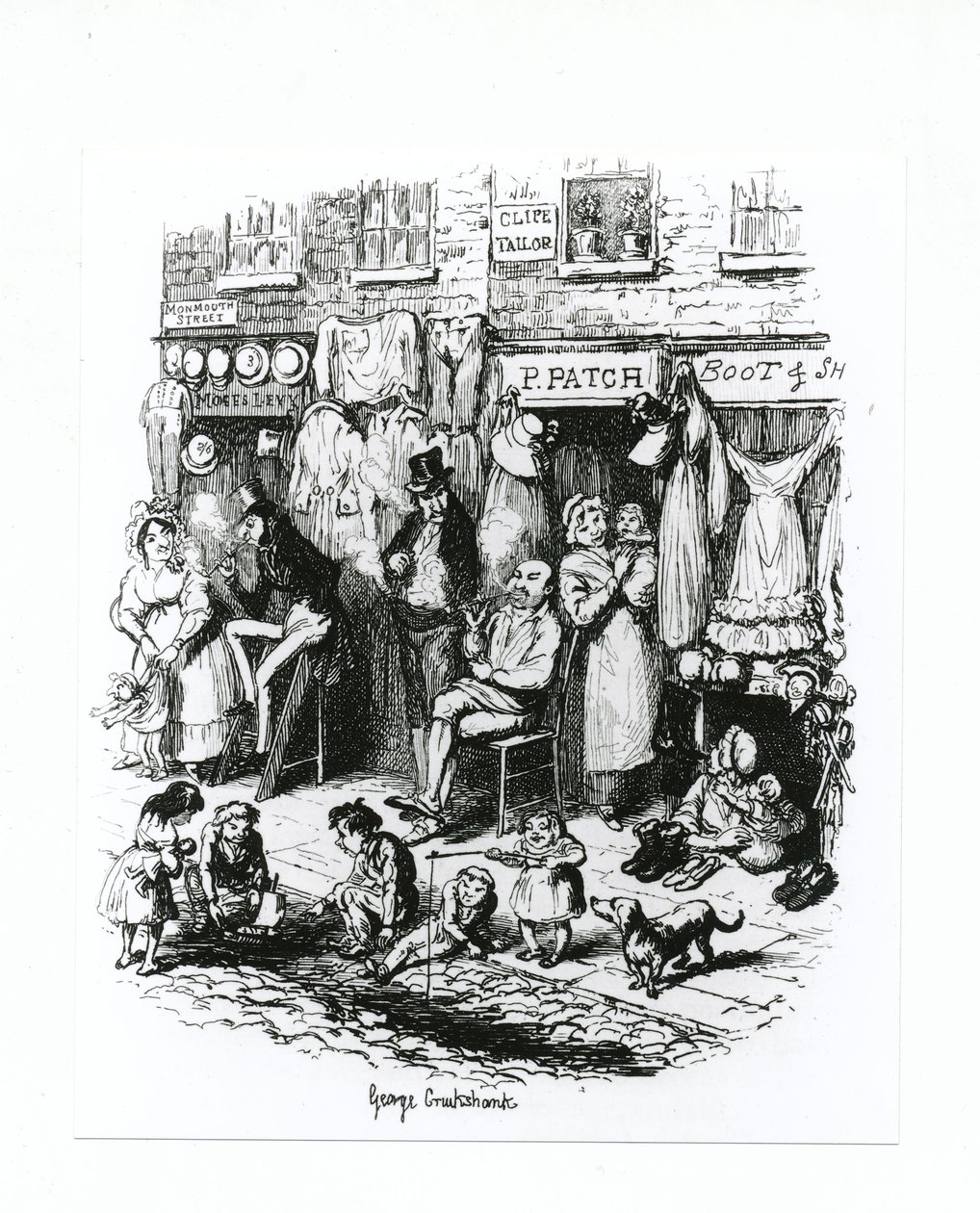 मोनमाउथ स्ट्रीट, c.1836 द्वारा जॉर्ज क्रूइशांक